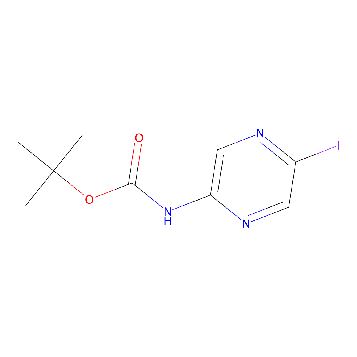 tert-Butyl (5-iodopyrazin-2-yl)carbamate molecular structure, CAS 1816293-92-1