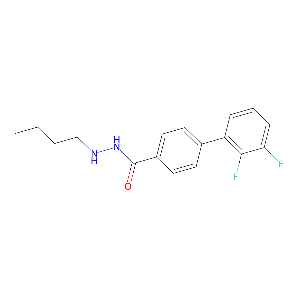 N'-butyl-2',3'-difluoro-[1,1'-biphenyl]-4-carbohydrazide molecular structure, CAS 1816294-67-3