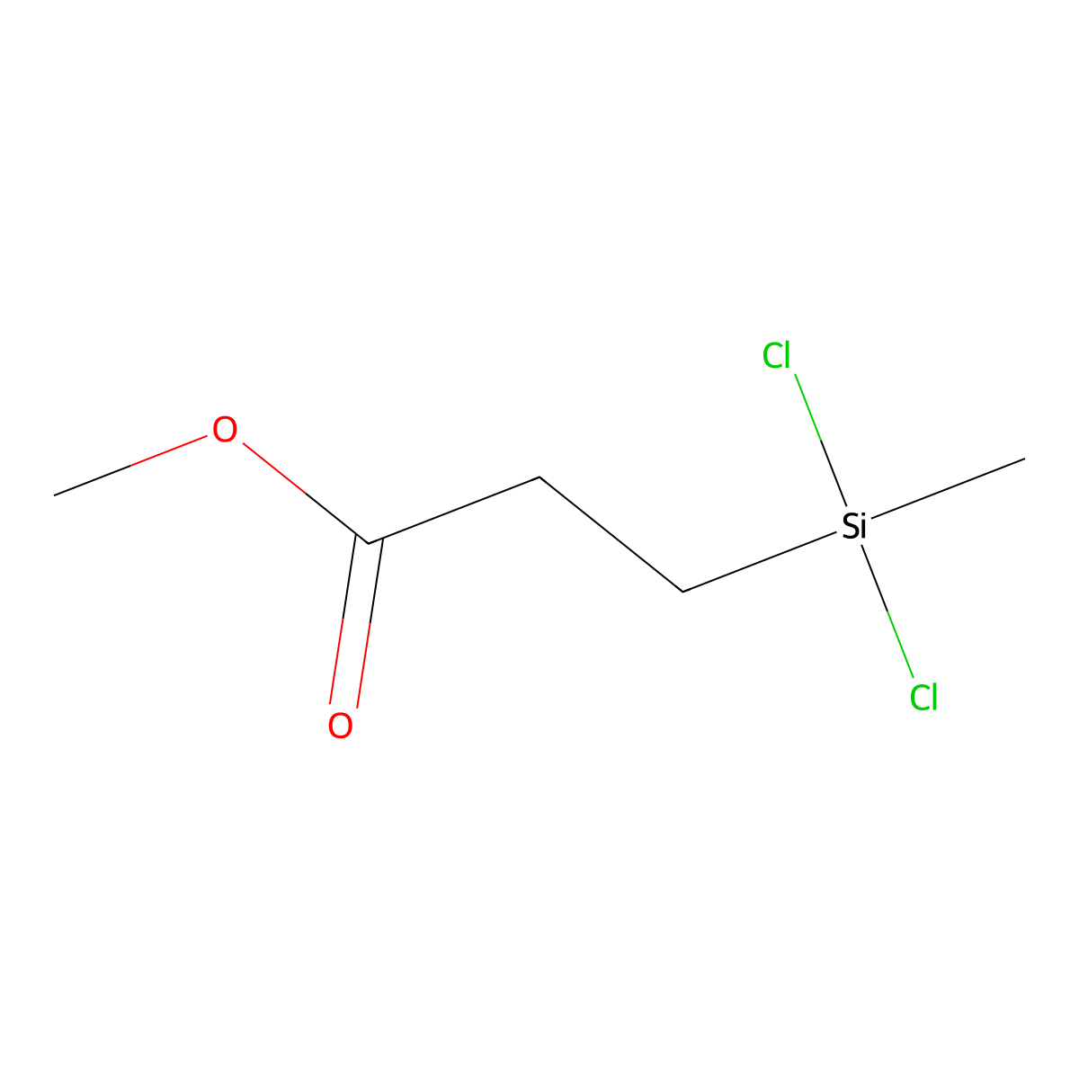 Propanoic acid, 3-(dichloromethylsilyl)-, methyl ester molecular structure, CAS 18163-42-3