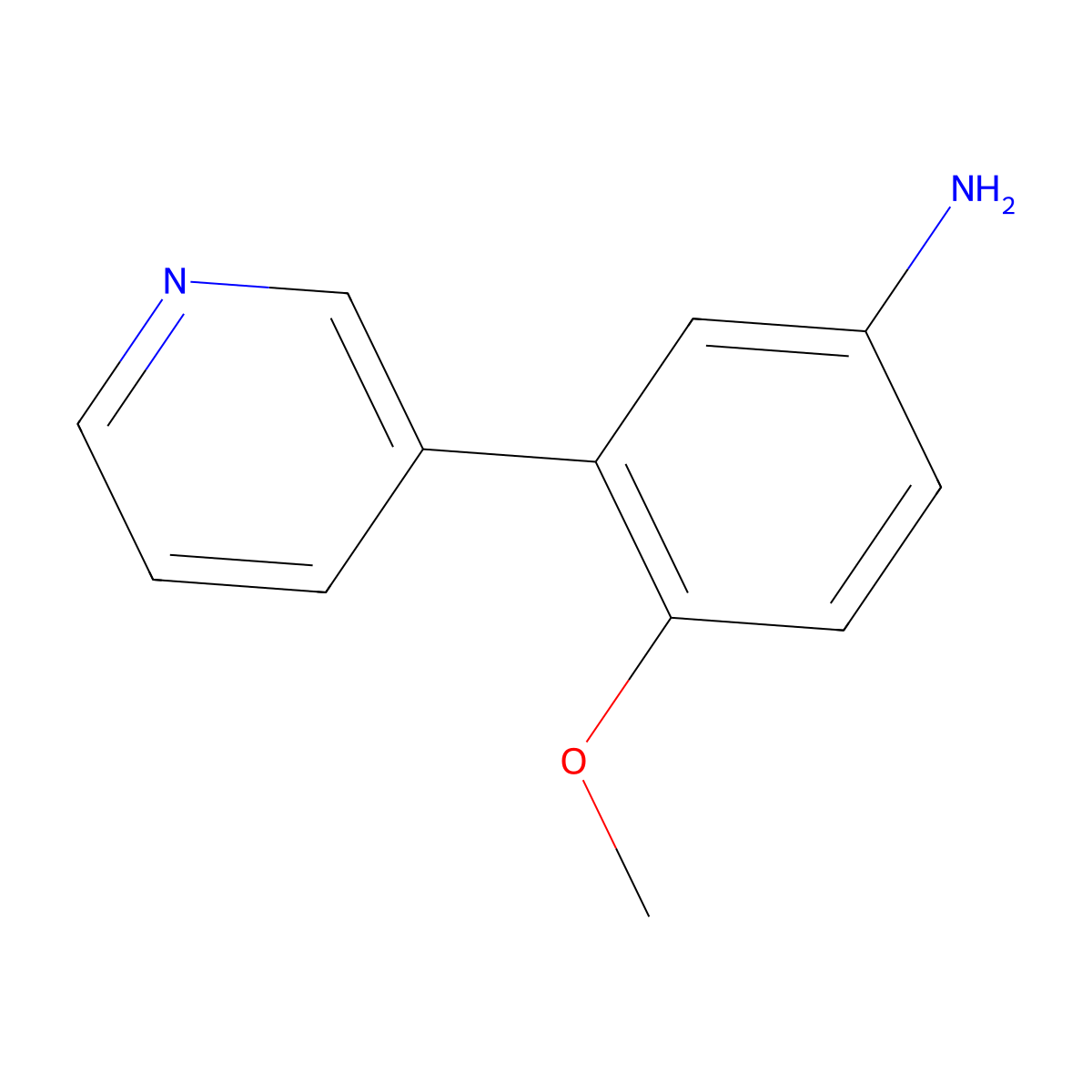 4-Methoxy-3-(pyridin-3-yl)aniline molecular structure, CAS 181633-31-8
