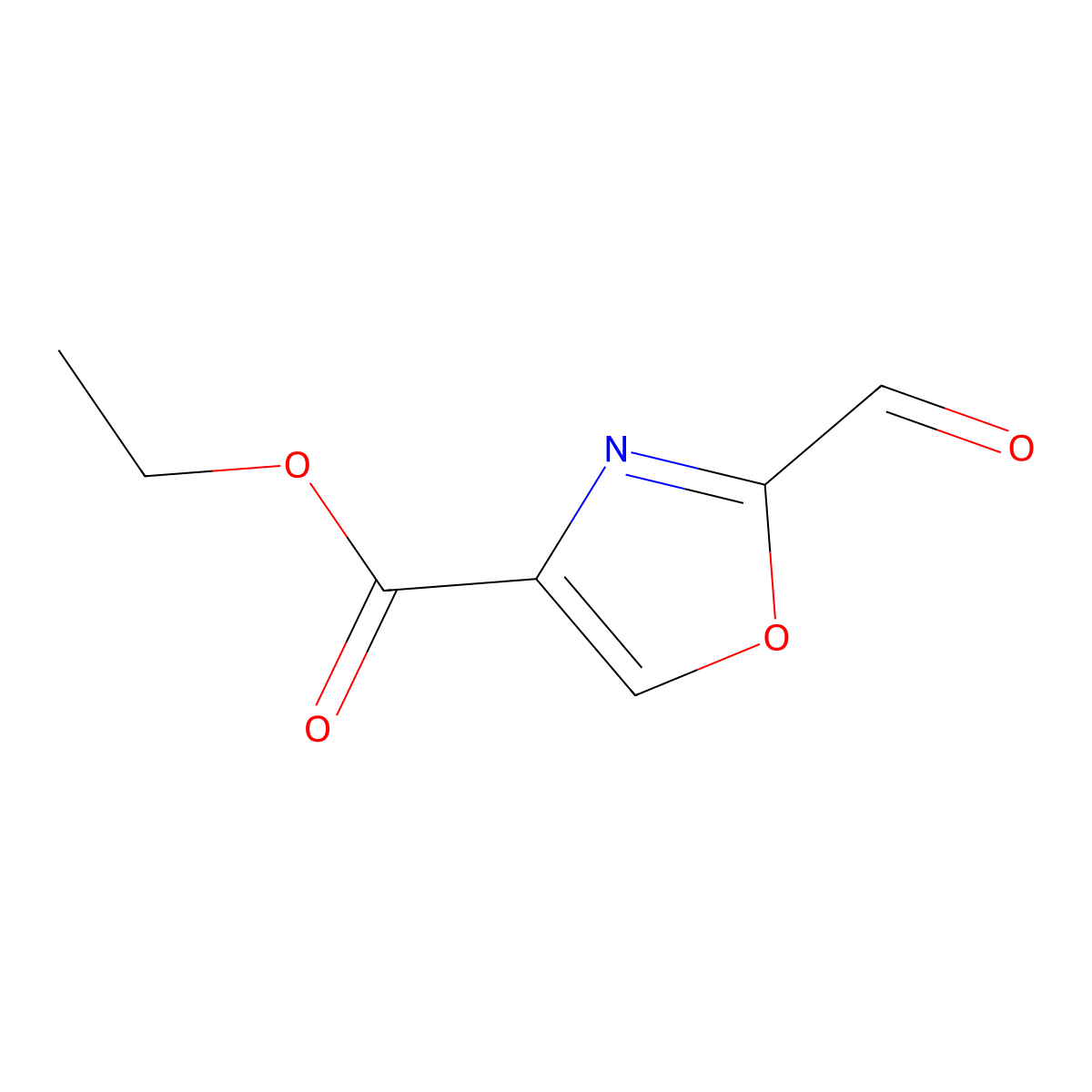 Ethyl 2-formyl-1,3-oxazole-4-carboxylate molecular structure, CAS 181633-60-3