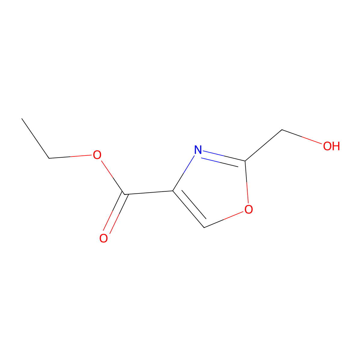 Ethyl 2-(hydroxymethyl)oxazole-4-carboxylate molecular structure, CAS 181633-67-0
