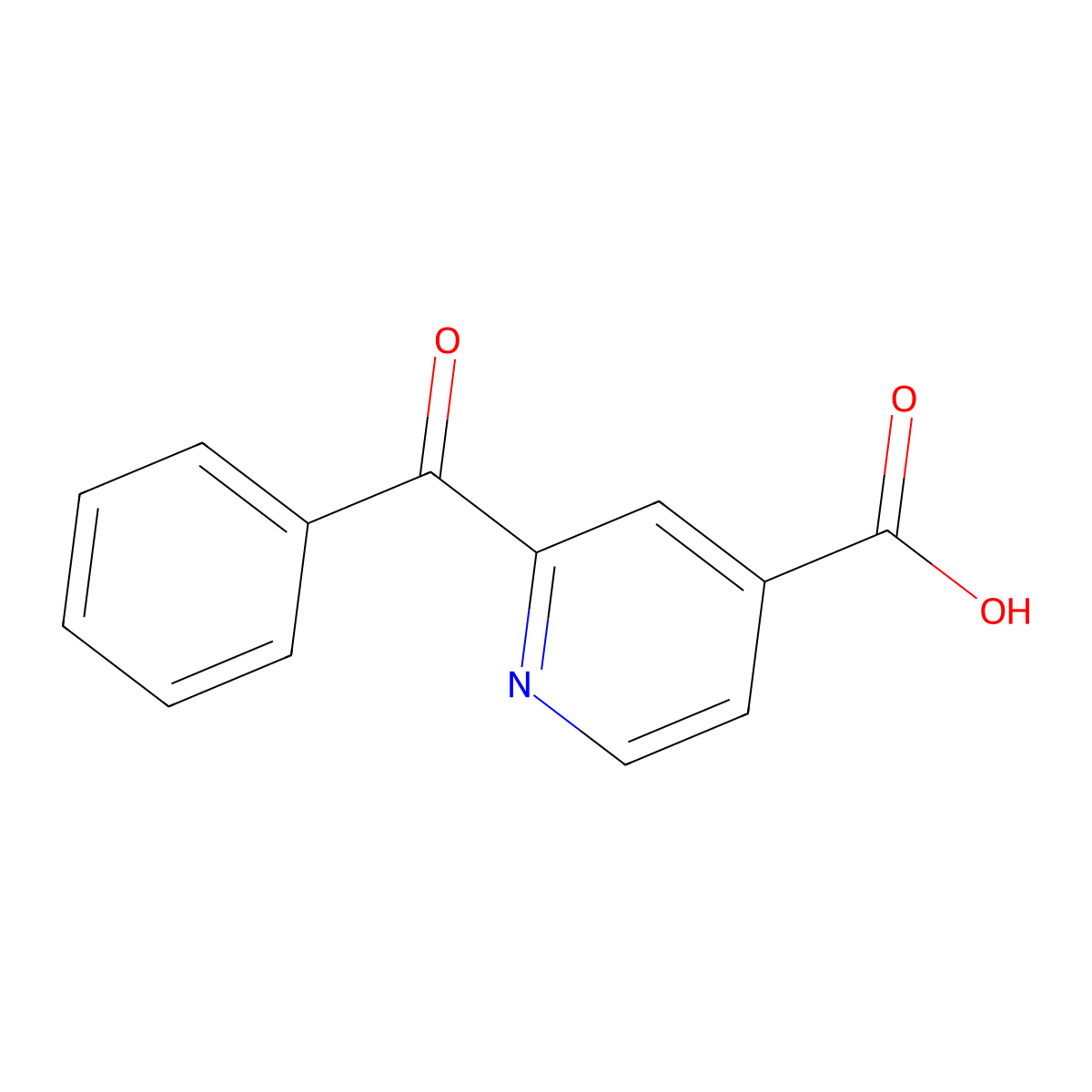 2-benzoylpyridine-4-carboxylic Acid molecular structure, CAS 18164-96-0