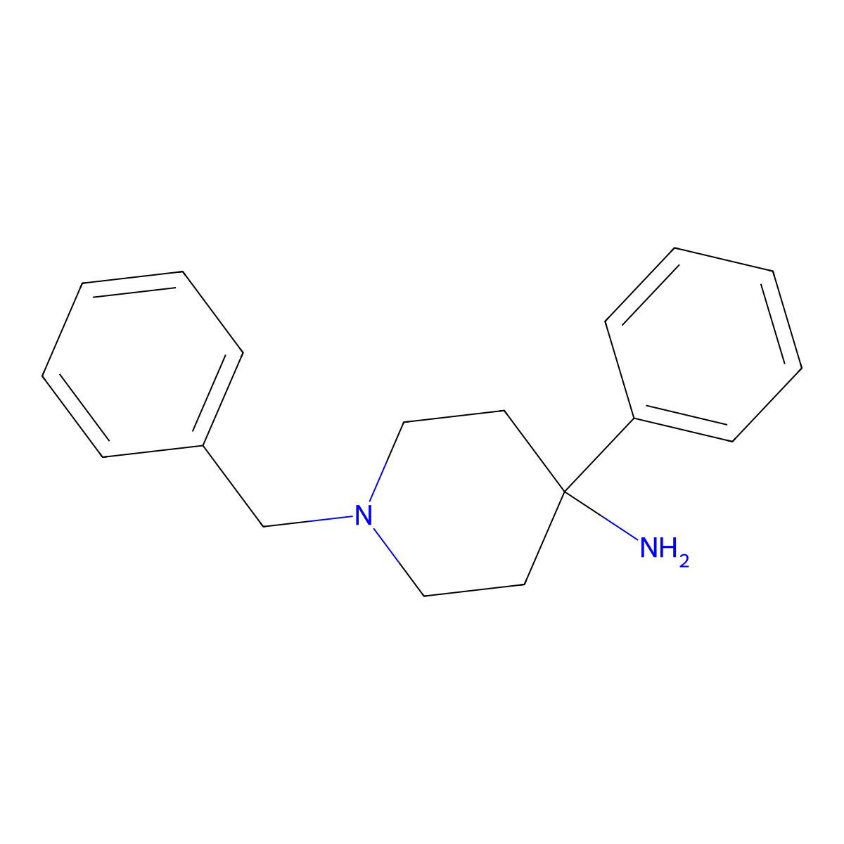 1-Benzyl-4-phenylpiperidin-4-amine molecular structure, CAS 181641-49-6