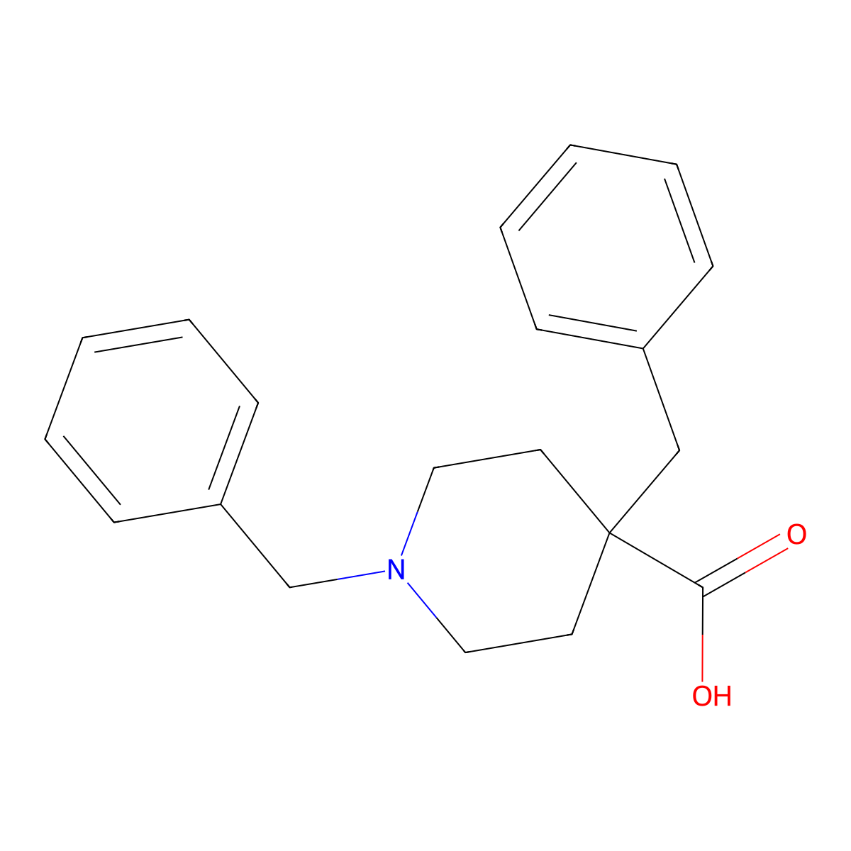 1,4-Dibenzylpiperidine-4-carboxylic acid molecular structure, CAS 181641-74-7