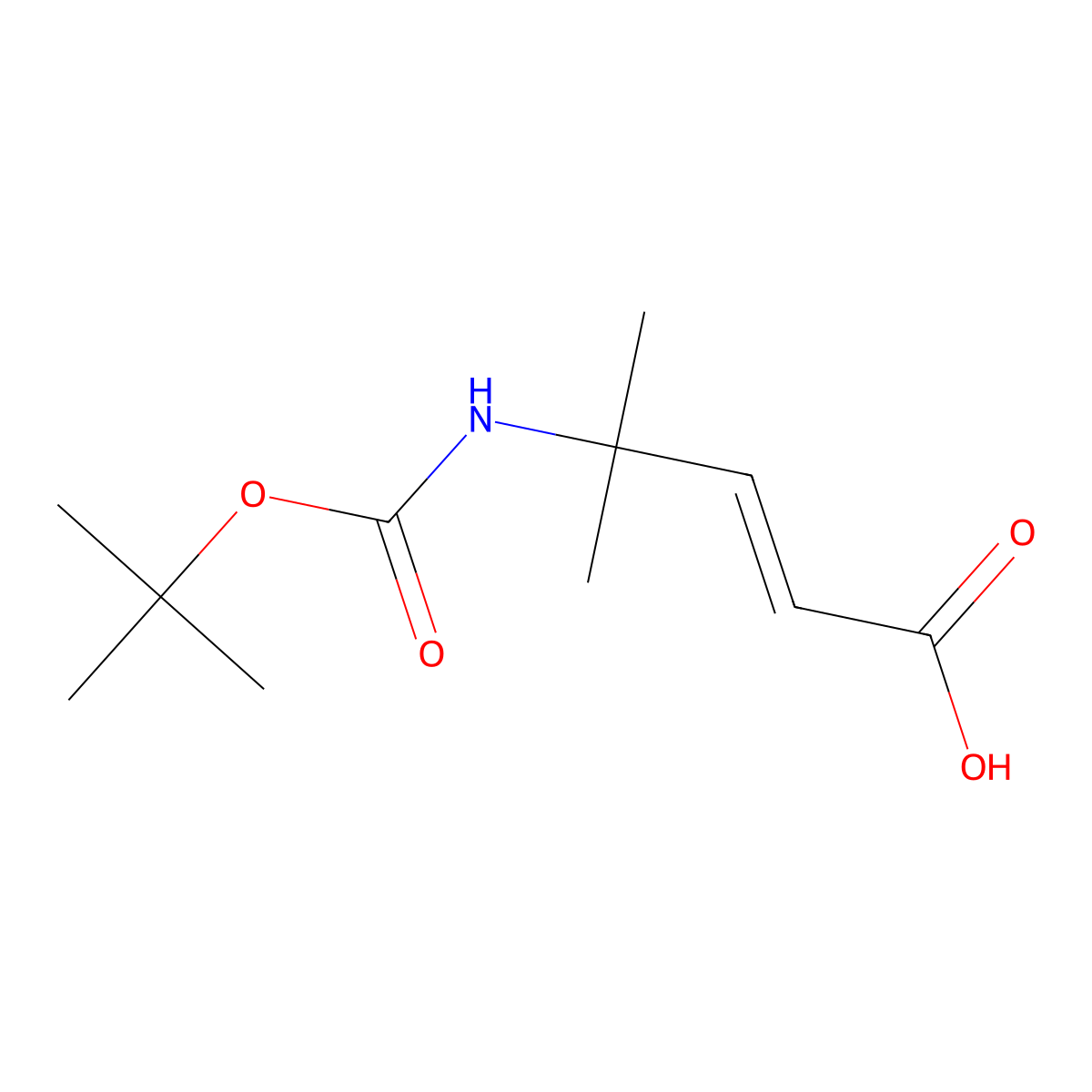 (2E)-4-{[(tert-butoxy)carbonyl]amino}-4-methylpent-2-enoic acid molecular structure, CAS 181645-94-3