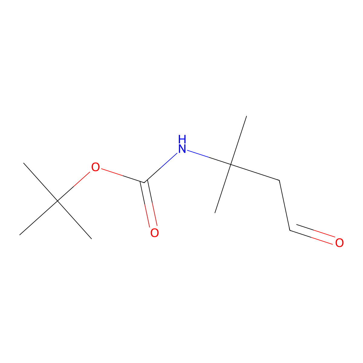 tert-butyl N-(2-methyl-4-oxobutan-2-yl)carbamate molecular structure, CAS 181646-38-8