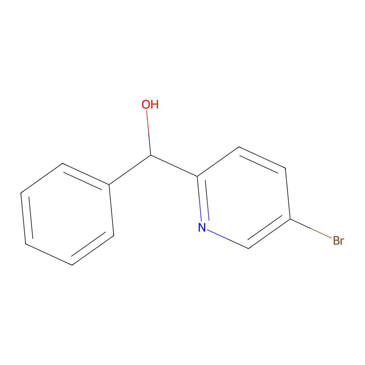 (5-Bromopyridin-2-yl)(phenyl)methanol molecular structure, CAS 181647-50-7