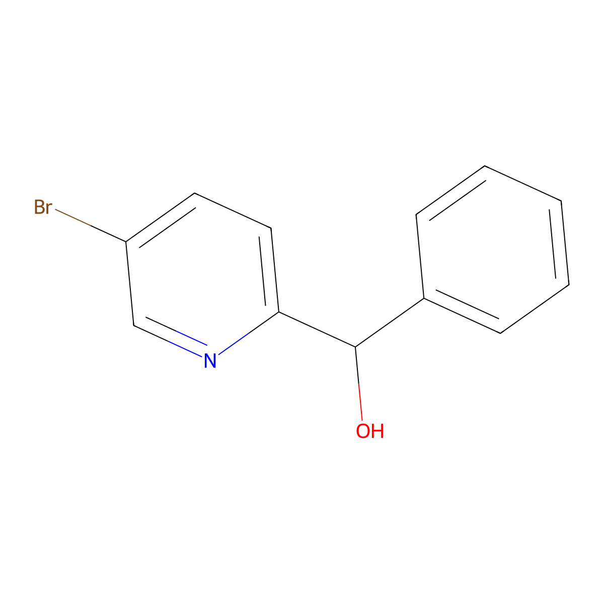 (5-Bromopyridin-2-yl)(phenyl)methanol molecular structure, CAS 181647-50-7