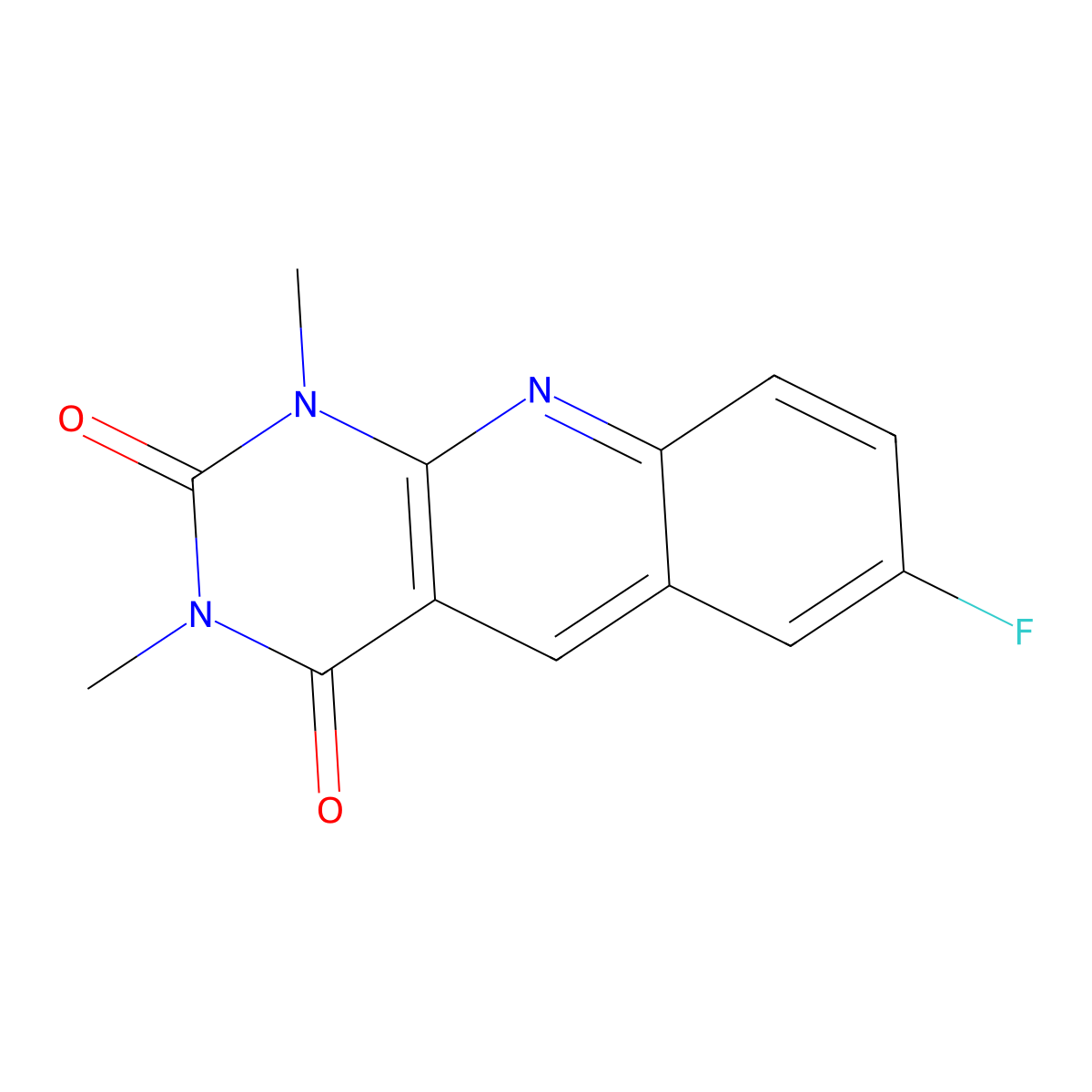 7-Fluoro-1,3-dimethylpyrimido[4,5-b]quinoline-2,4-dione molecular structure, CAS 181648-79-3