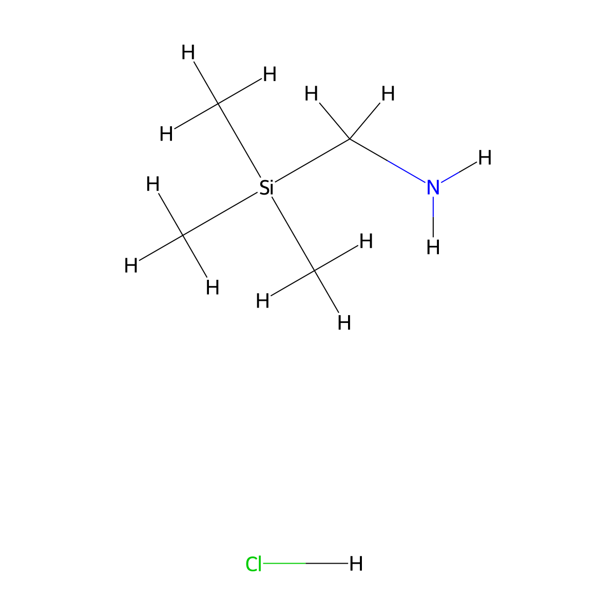 (Aminomethyl)trimethylsilane hydrochloride molecular structure, CAS 18166-01-3
