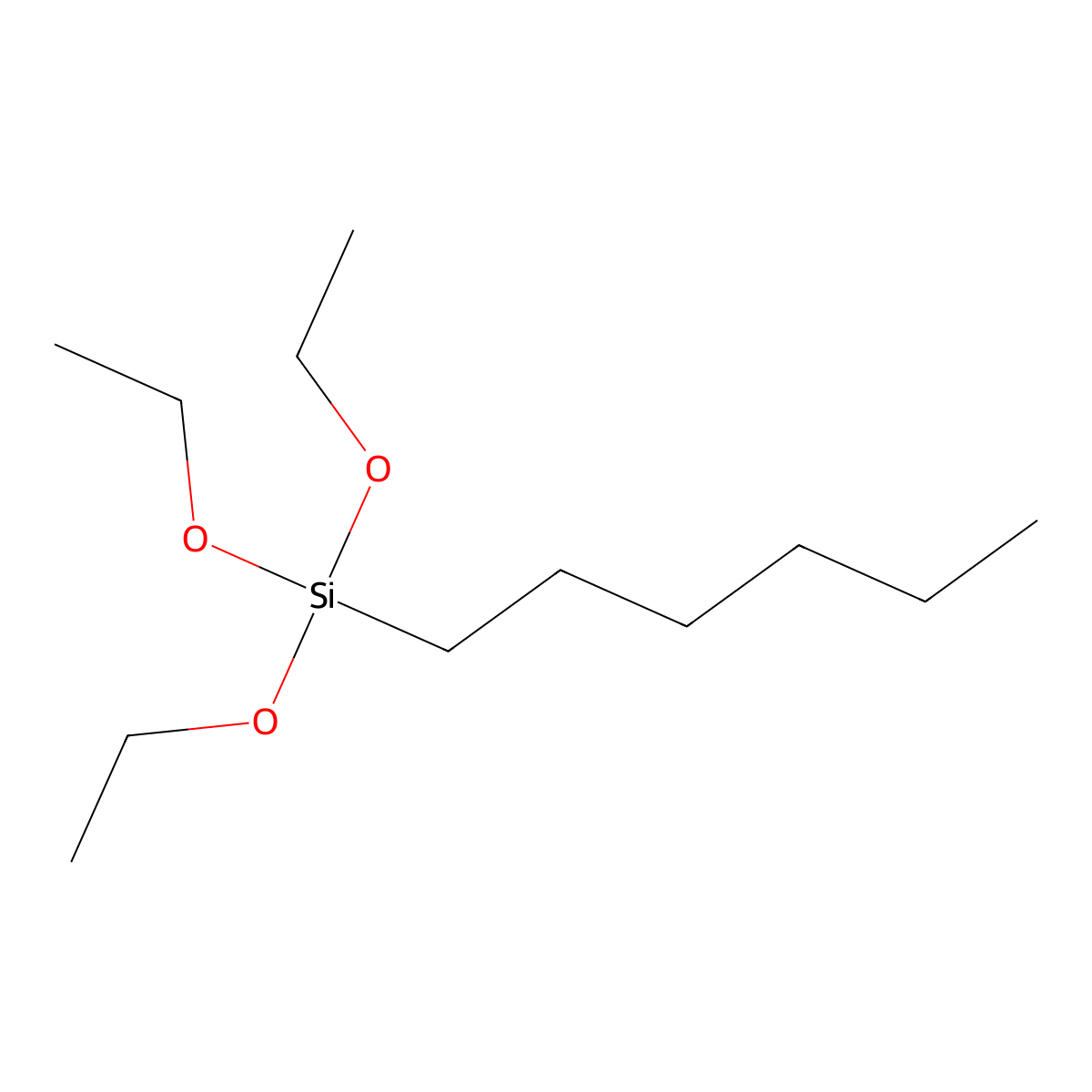 Silane, triethoxyhexyl- molecular structure, CAS 18166-37-5