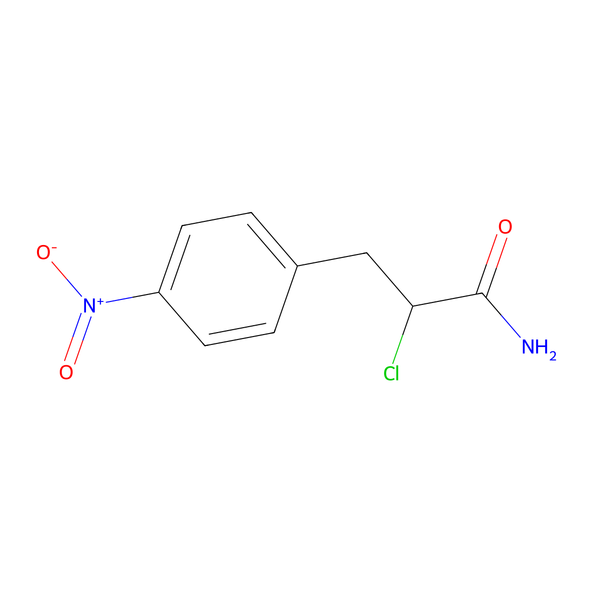 2-Chloro-3-(4-nitro-phenyl)-propionamide molecular structure, CAS 18166-61-5