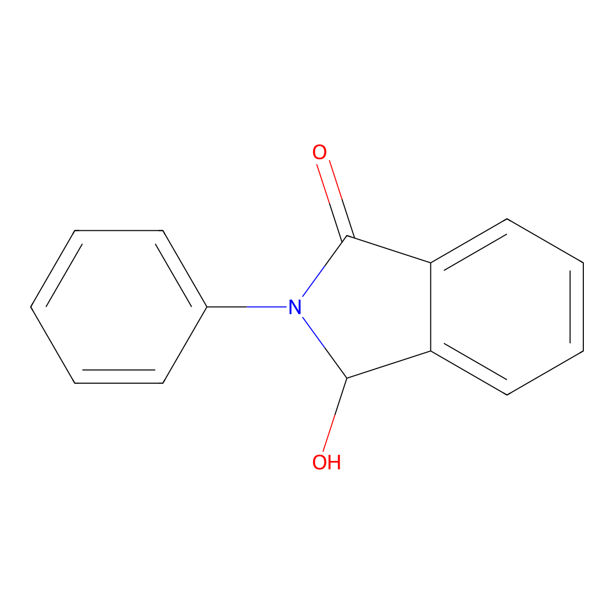 2,3-dihydro-3-hydroxy-2-phenyl-1H-isoindol-1-one molecular structure, CAS 18167-15-2