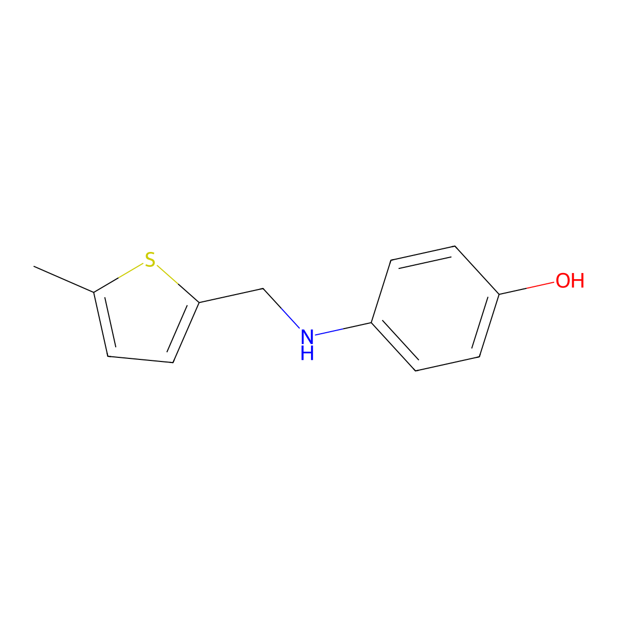 4-[(5-Methylthiophen-2-yl)methylamino]phenol molecular structure, CAS 18168-46-2