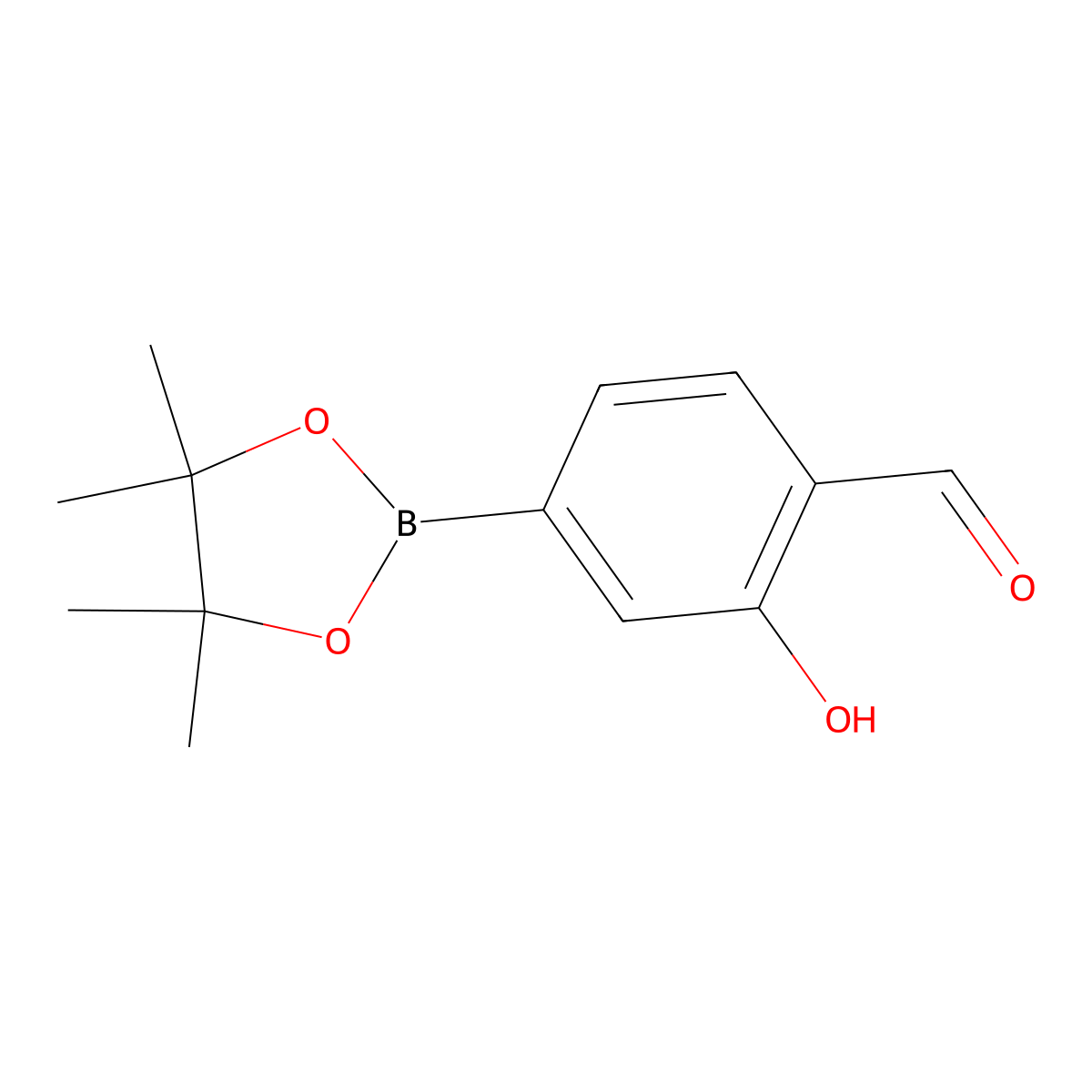 2-Hydroxy-4-(4,4,5,5-tetramethyl-1,3,2-dioxaborolan-2-yl)benzaldehyde molecular structure, CAS 1816937-59-3