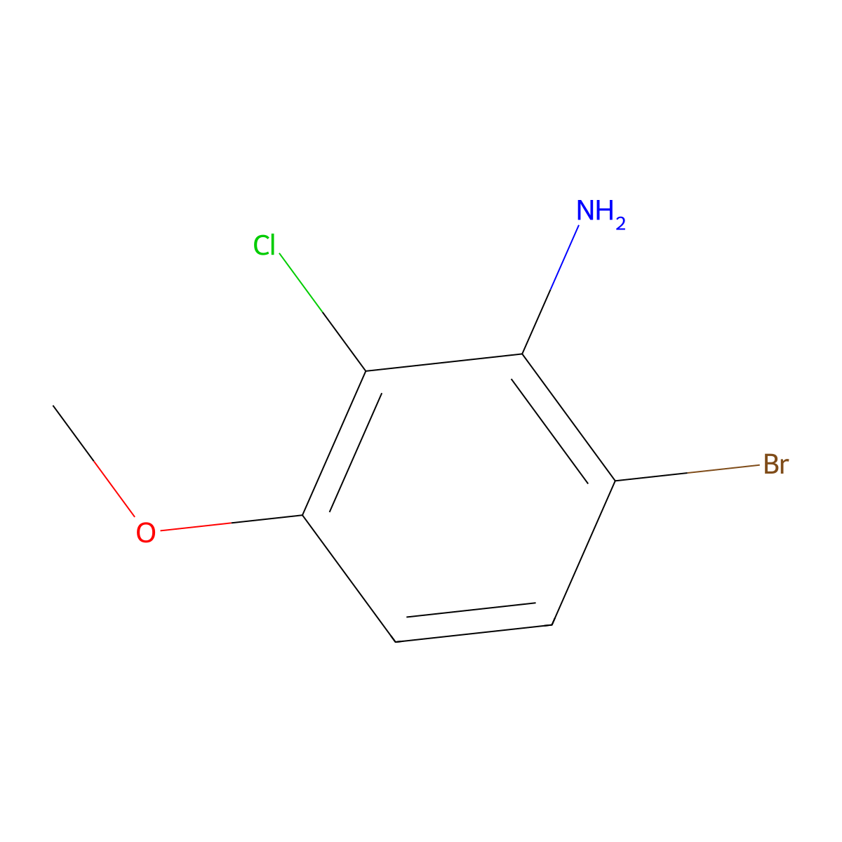 6-Bromo-2-chloro-3-methoxyaniline molecular structure, CAS 1816992-72-9