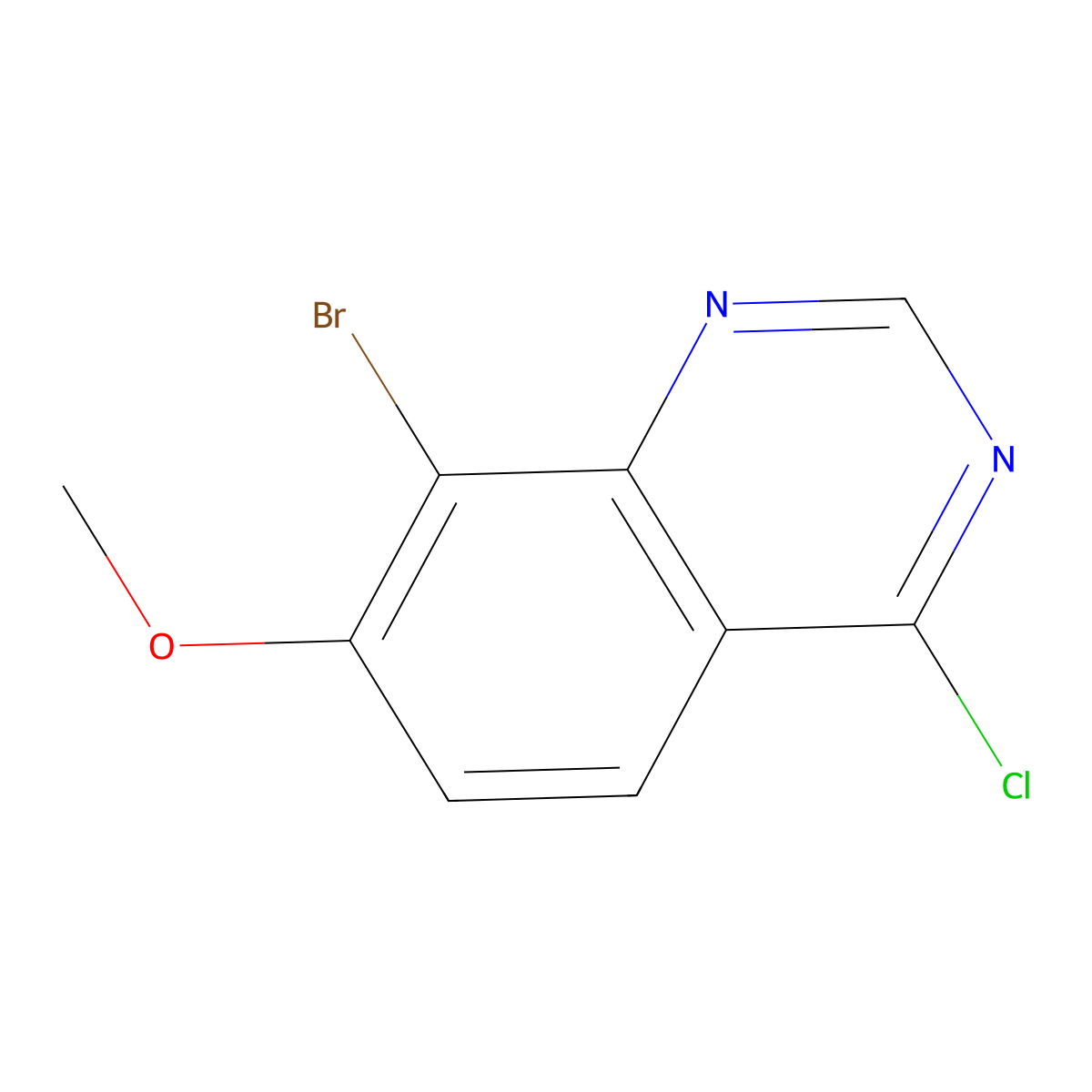8-Bromo-4-chloro-7-methoxyquinazoline molecular structure, CAS 1816992-75-2