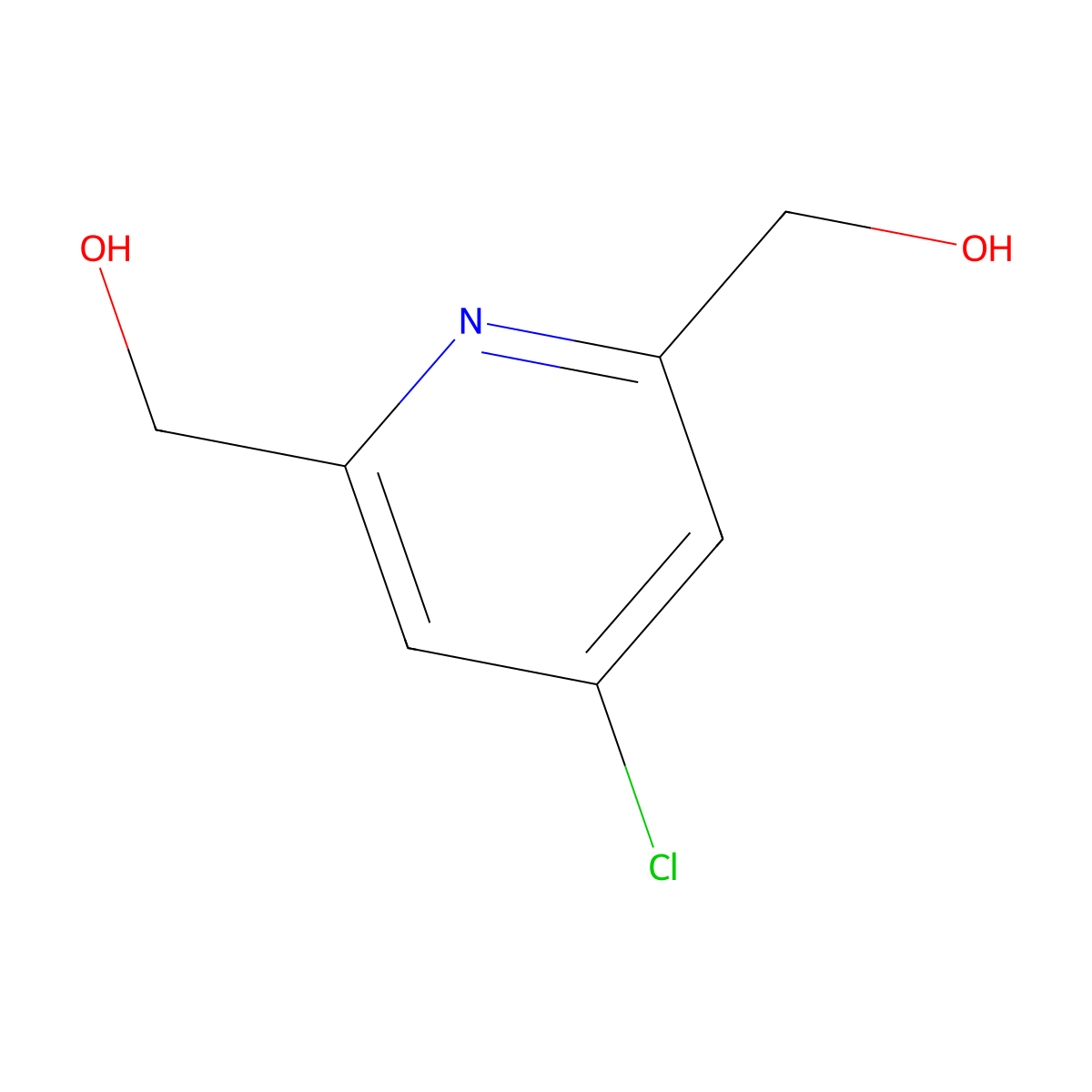 (4-Chloro-6-(hydroxymethyl)pyridin-2-yl)methanol molecular structure, CAS 1817-20-5