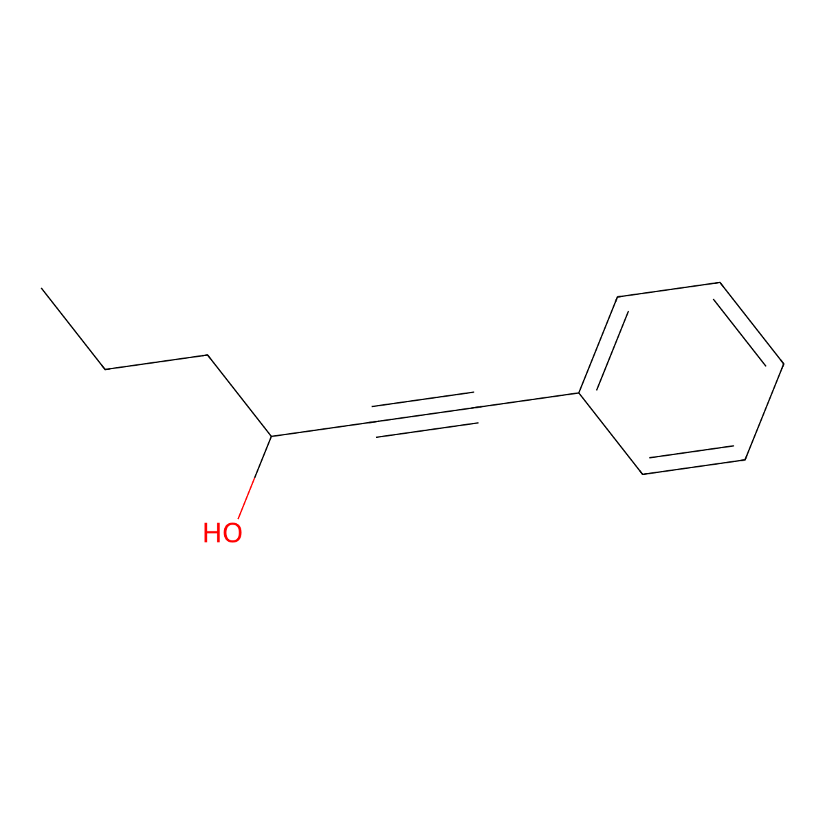 1-Phenyl-1-hexyn-3-ol molecular structure, CAS 1817-51-2