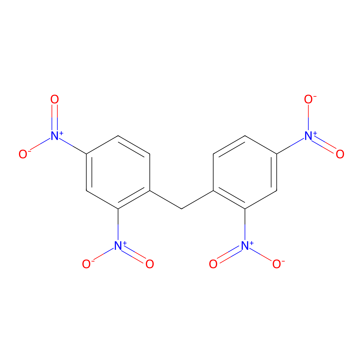 1,1'-Methylenebis(2,4-dinitrobenzene) molecular structure, CAS 1817-76-1