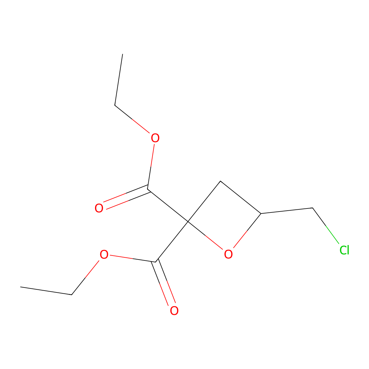 2,2-Diethyl 4-(chloromethyl)oxetane-2,2-dicarboxylate molecular structure, CAS 1817001-02-7
