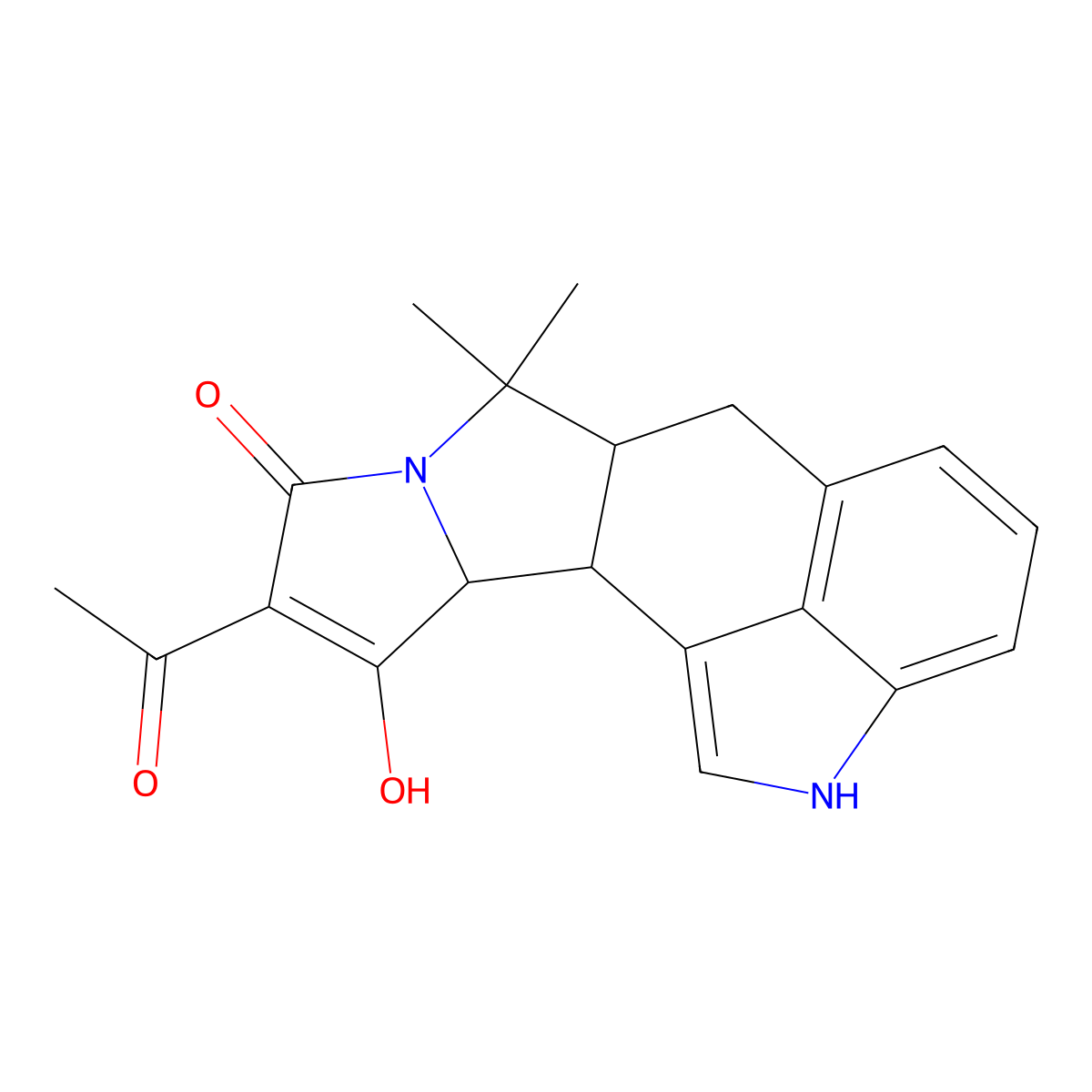 Cyclopiazonic Acid molecular structure, CAS 18172-33-3