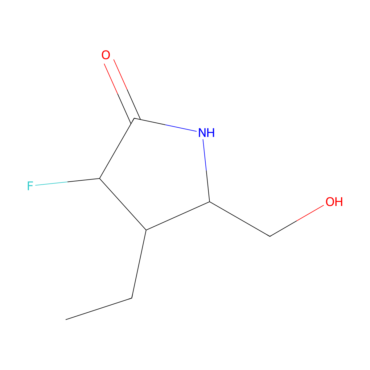 (3S,4S,5S)-4-ethyl-3-fluoro-5-(hydroxymethyl)pyrrolidin-2-one molecular structure, CAS 1817630-30-0