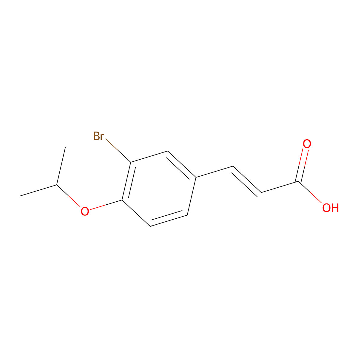 (2E)-3-[3-Bromo-4-(propan-2-yloxy)phenyl]prop-2-enoic acid molecular structure, CAS 1817630-38-8