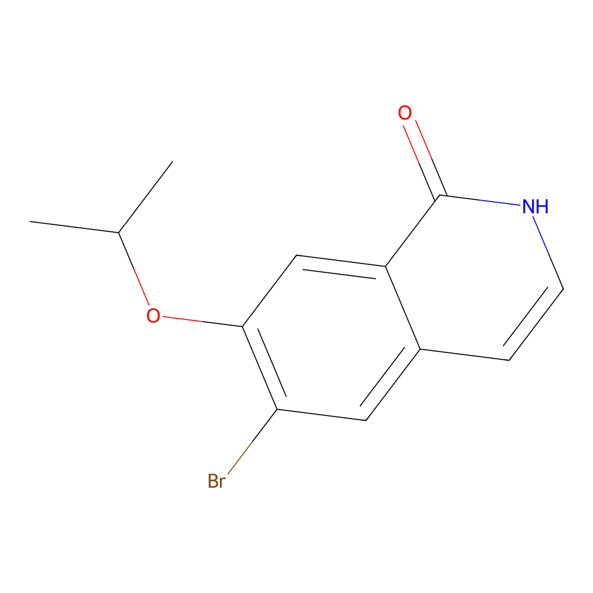 6-Bromo-7-isopropoxyisoquinolin-1(2H)-one molecular structure, CAS 1817630-40-2