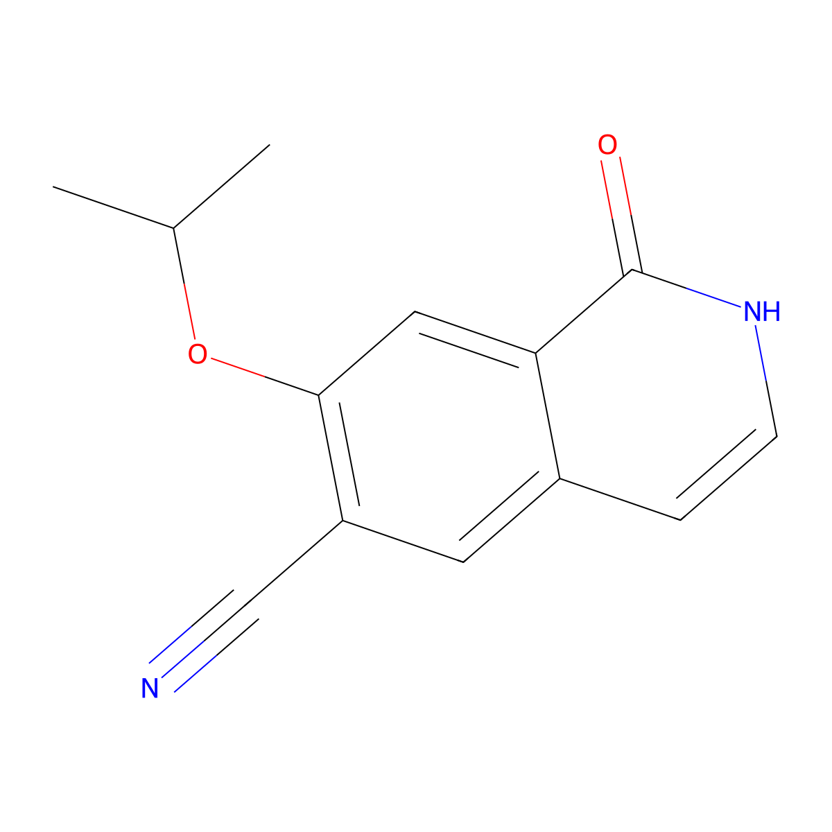 1-Hydroxy-7-isopropoxyisoquinoline-6-carbonitrile molecular structure, CAS 1817630-41-3