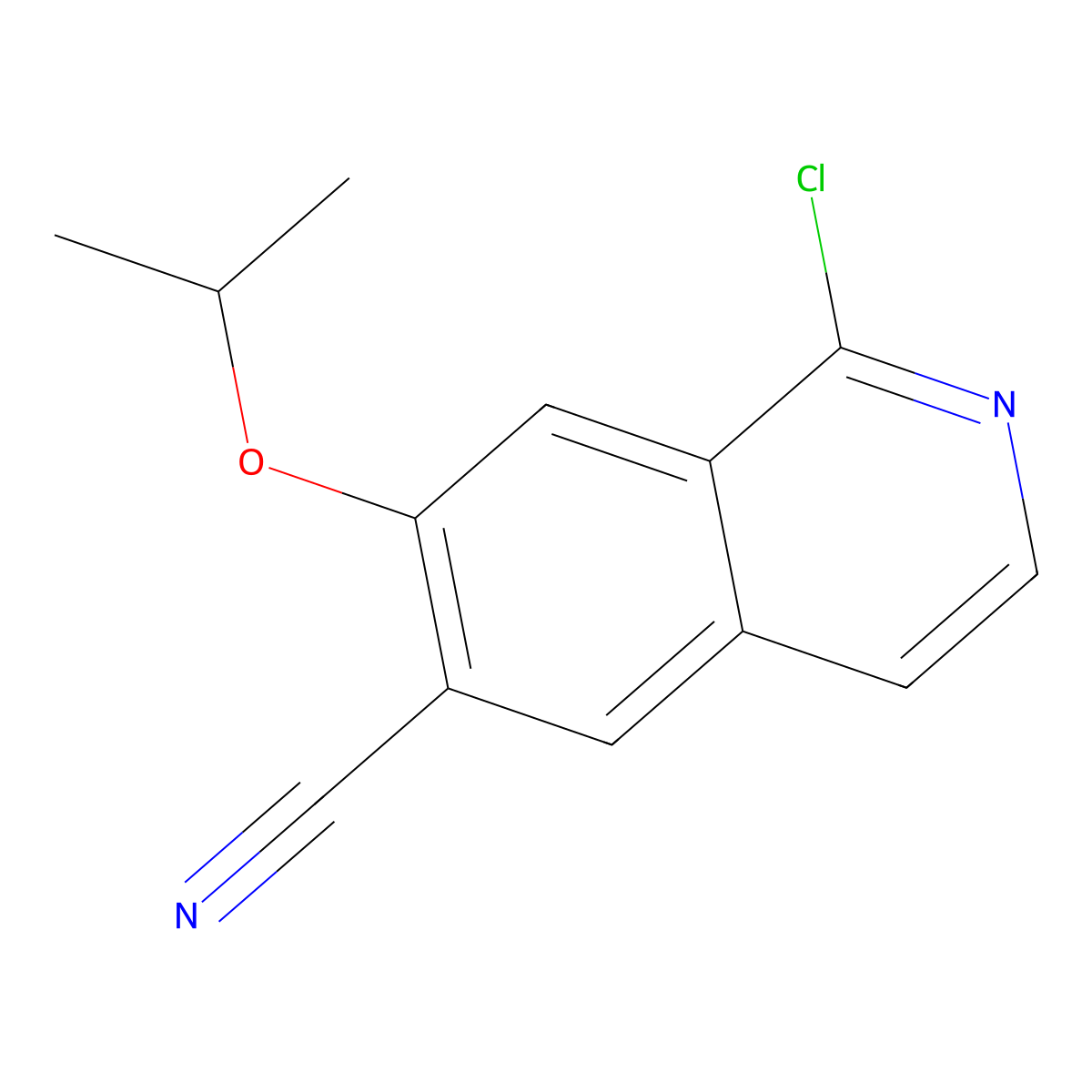 1-Chloro-7-isopropoxyisoquinoline-6-carbonitrile molecular structure, CAS 1817630-42-4