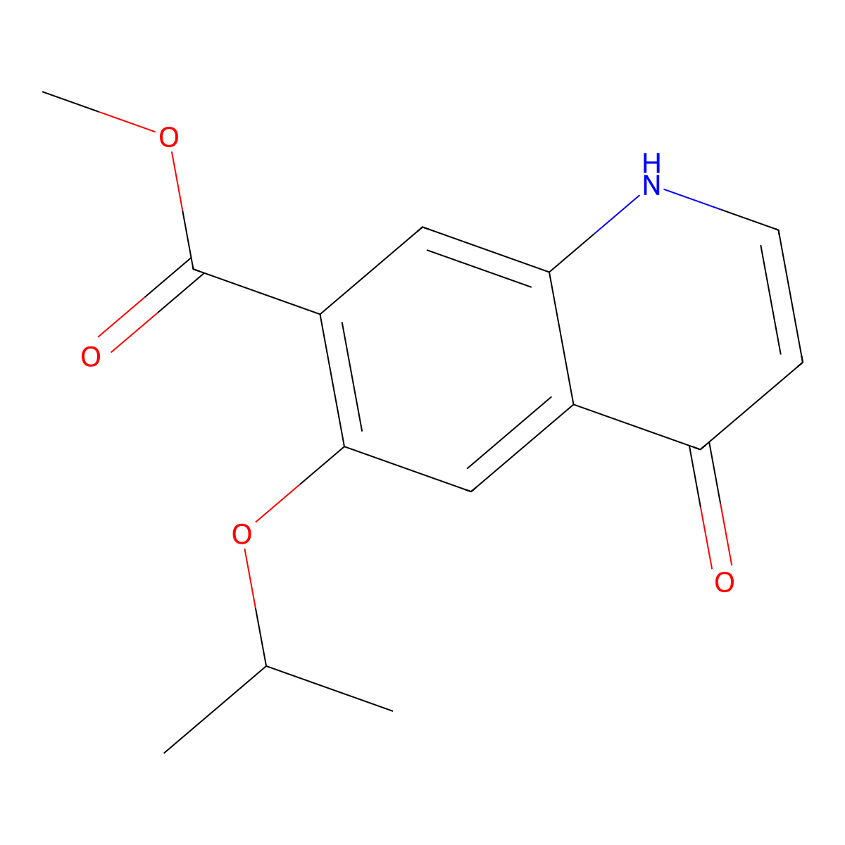 Methyl 6-isopropoxy-4-oxo-1,4-dihydroquinoline-7-carboxylate molecular structure, CAS 1817630-49-1