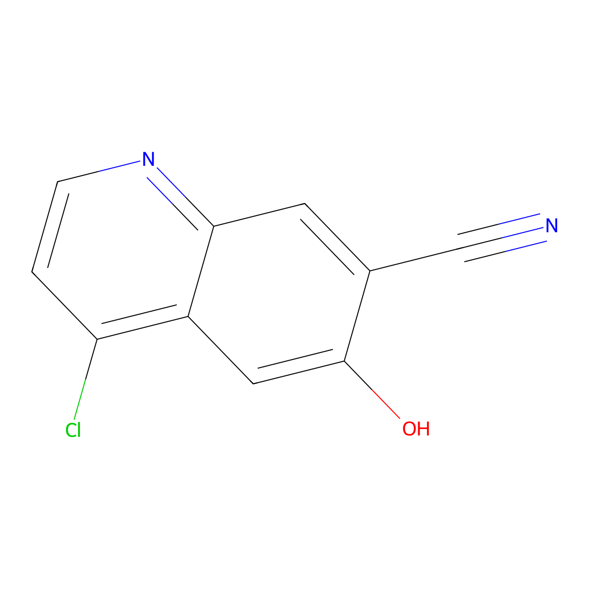 4-Chloro-6-hydroxyquinoline-7-carbonitrile molecular structure, CAS 1817630-67-3
