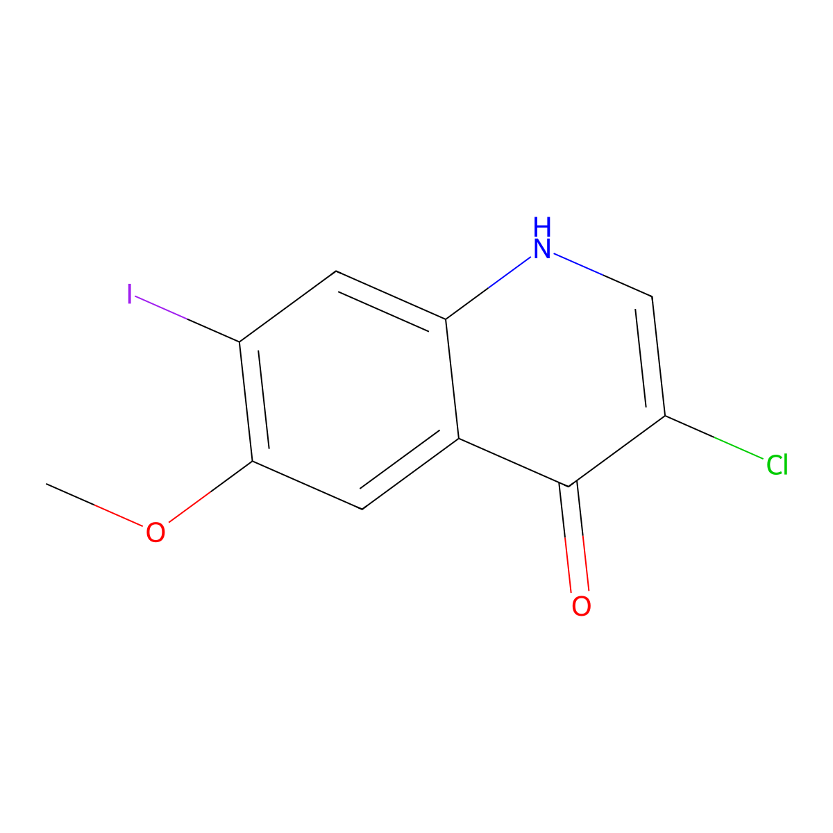 3-chloro-7-iodo-6-methoxyquinolin-4(1H)-one molecular structure, CAS 1817630-75-3