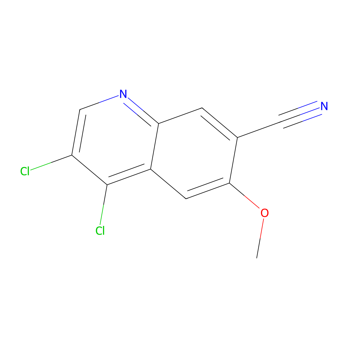 3,4-Dichloro-6-methoxyquinoline-7-carbonitrile molecular structure, CAS 1817630-76-4