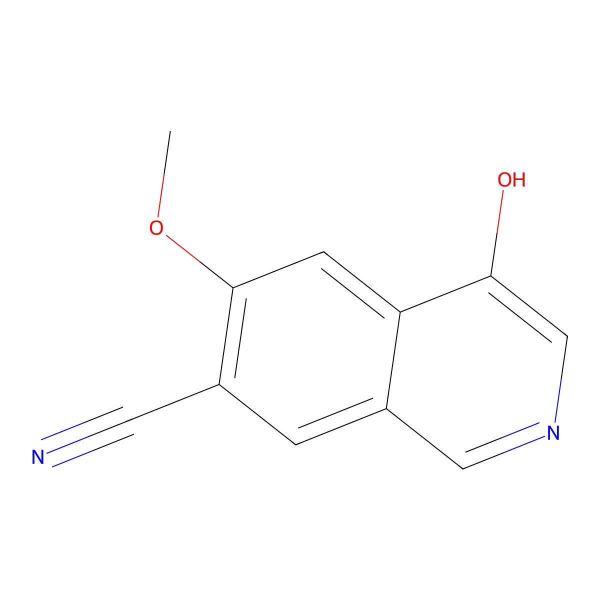 4-Hydroxy-6-methoxyisoquinoline-7-carbonitrile molecular structure, CAS 1817630-83-3