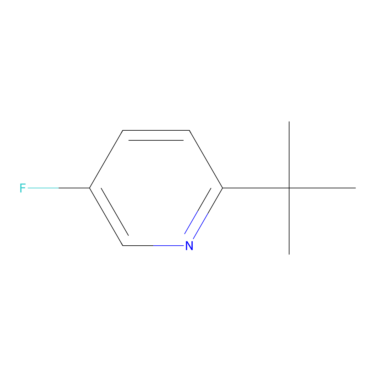 2-(tert-Butyl)-5-fluoropyridine molecular structure, CAS 1817644-24-8