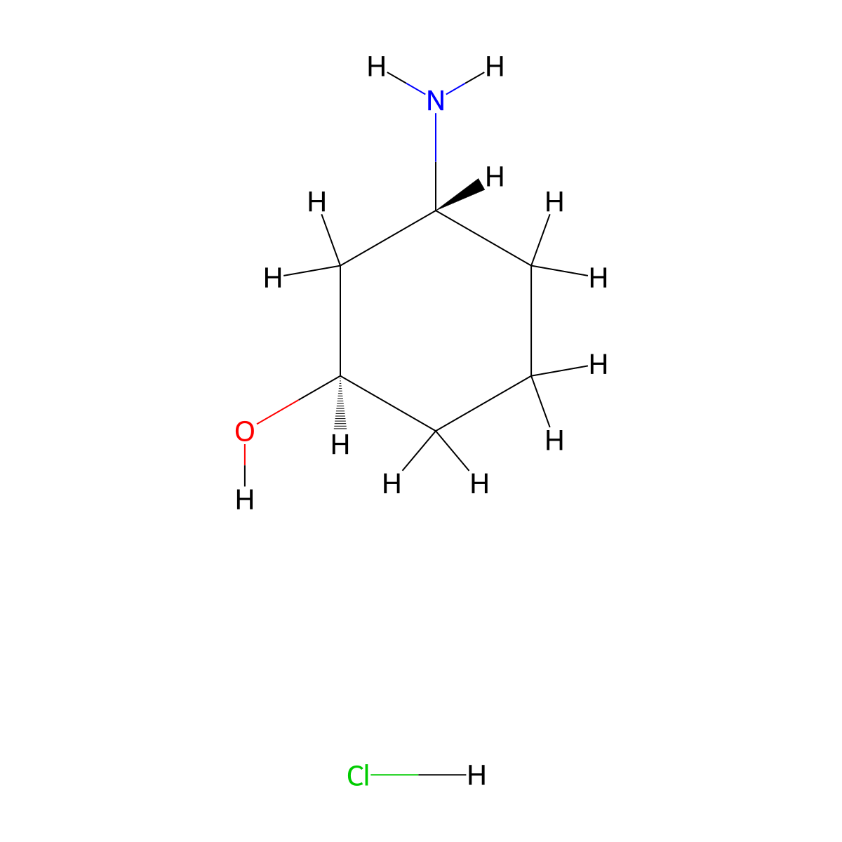 (1R,3R)-3-aminocyclohexanol hydrochloride molecular structure, CAS 1817645-57-0
