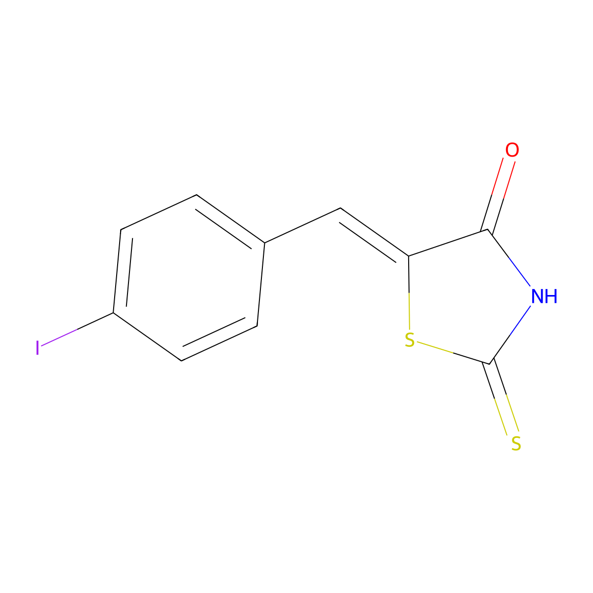(Z)-5-(4-iodobenzylidene)-2-thioxothiazolidin-4-one molecular structure, CAS 181765-52-6