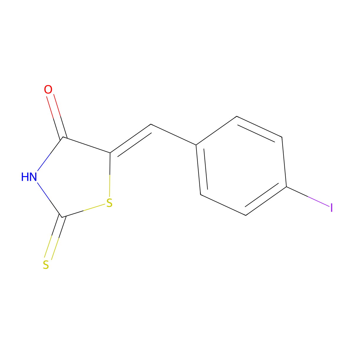 (Z)-5-(4-iodobenzylidene)-2-thioxothiazolidin-4-one molecular structure, CAS 181765-52-6