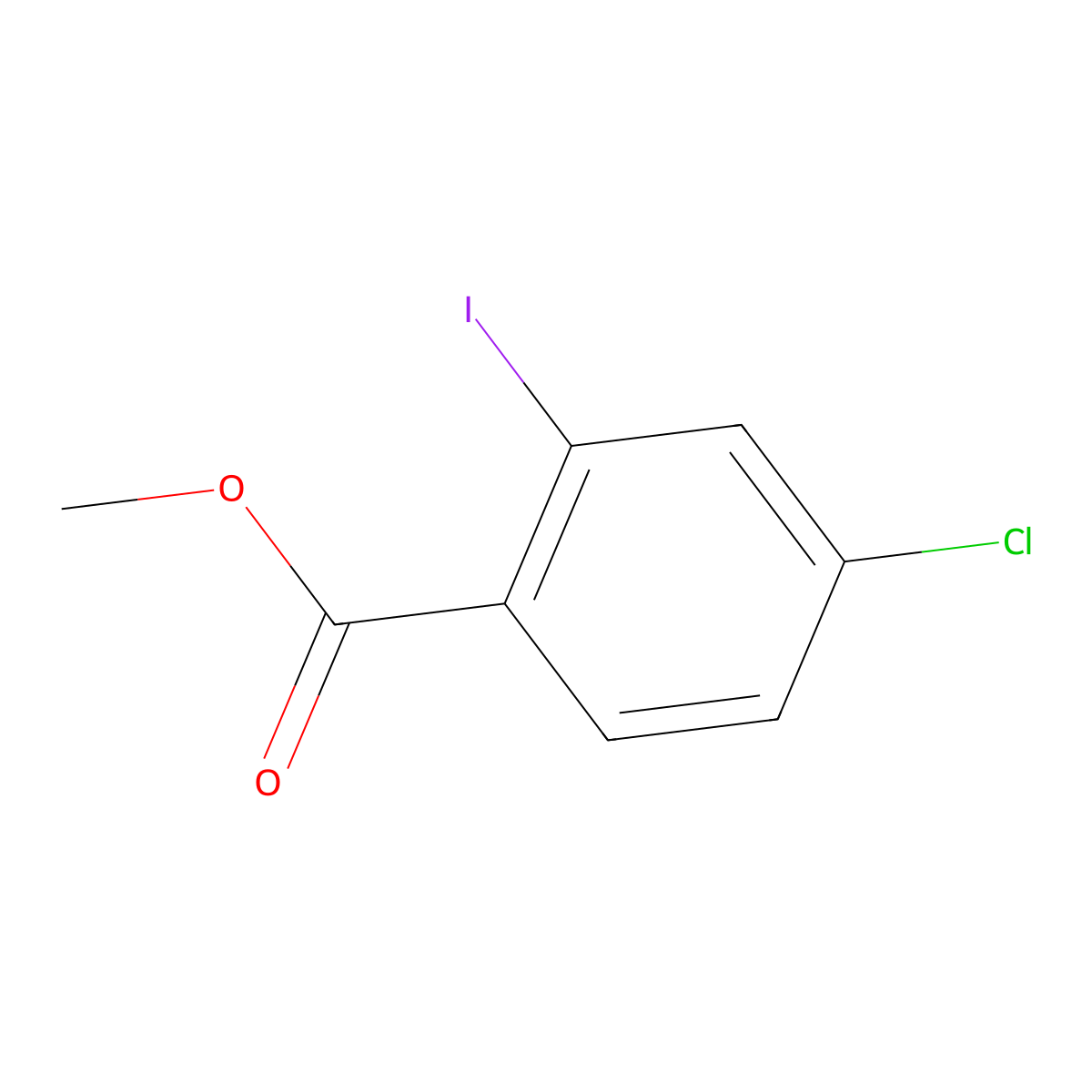 Methyl 4-chloro-2-iodobenzoate molecular structure, CAS 181765-85-5