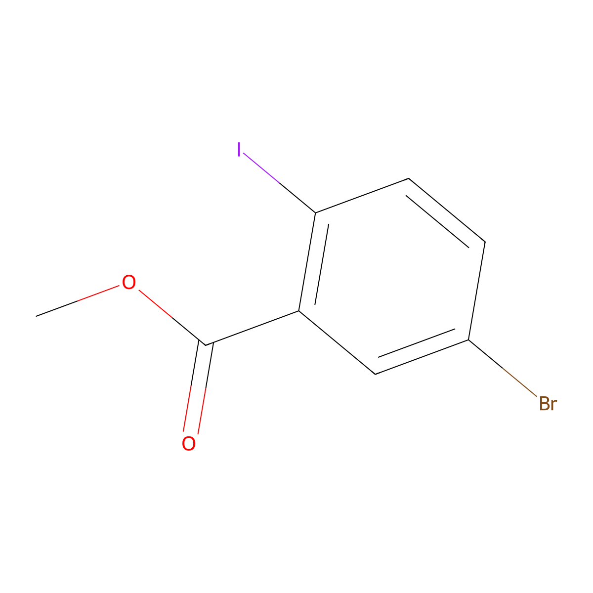 Methyl 5-bromo-2-iodobenzoate molecular structure, CAS 181765-86-6