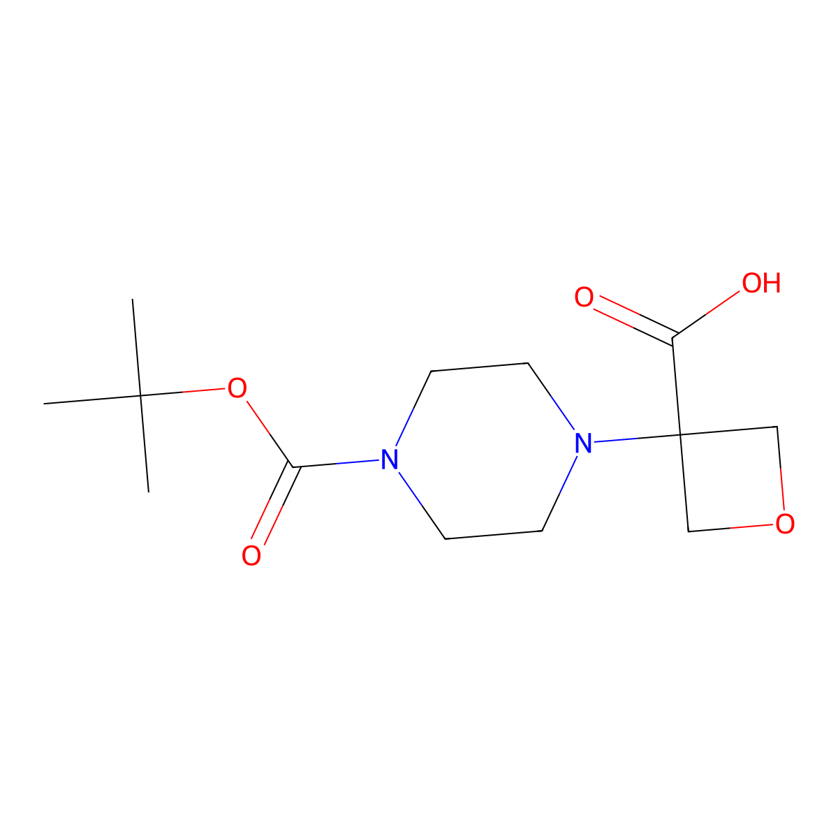 3-(4-Boc-1-piperazinyl)oxetane-3-carboxylic acid molecular structure, CAS 1817675-74-3