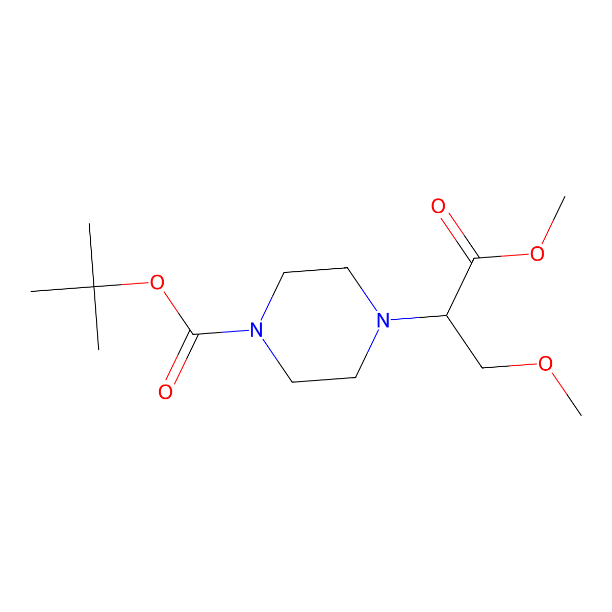 Tert-butyl 4-(1,3-dimethoxy-1-oxopropan-2-yl)piperazine-1-carboxylate molecular structure, CAS 1817675-89-0