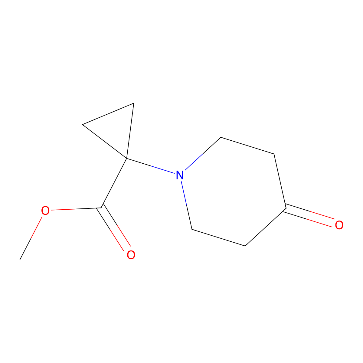 Methyl 1-(4-oxopiperidin-1-YL)cyclopropane-1-carboxylate molecular structure, CAS 1817677-58-9