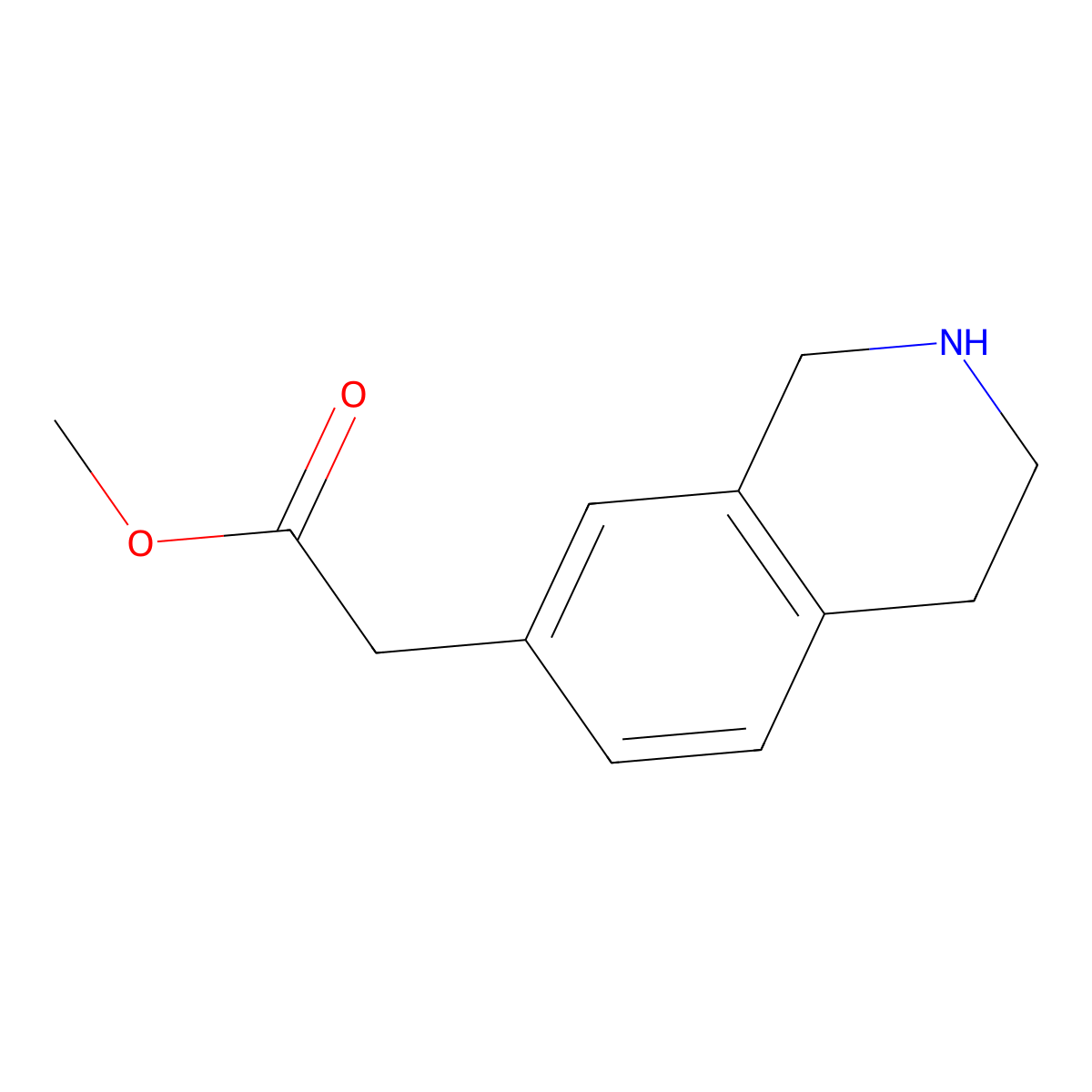 Methyl 2-(1,2,3,4-tetrahydroisoquinolin-7-yl)acetate molecular structure, CAS 181769-69-7