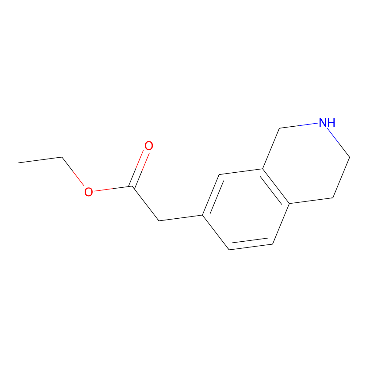 Ethyl 2-(1,2,3,4-tetrahydroisoquinolin-7-yl)acetate molecular structure, CAS 181769-70-0