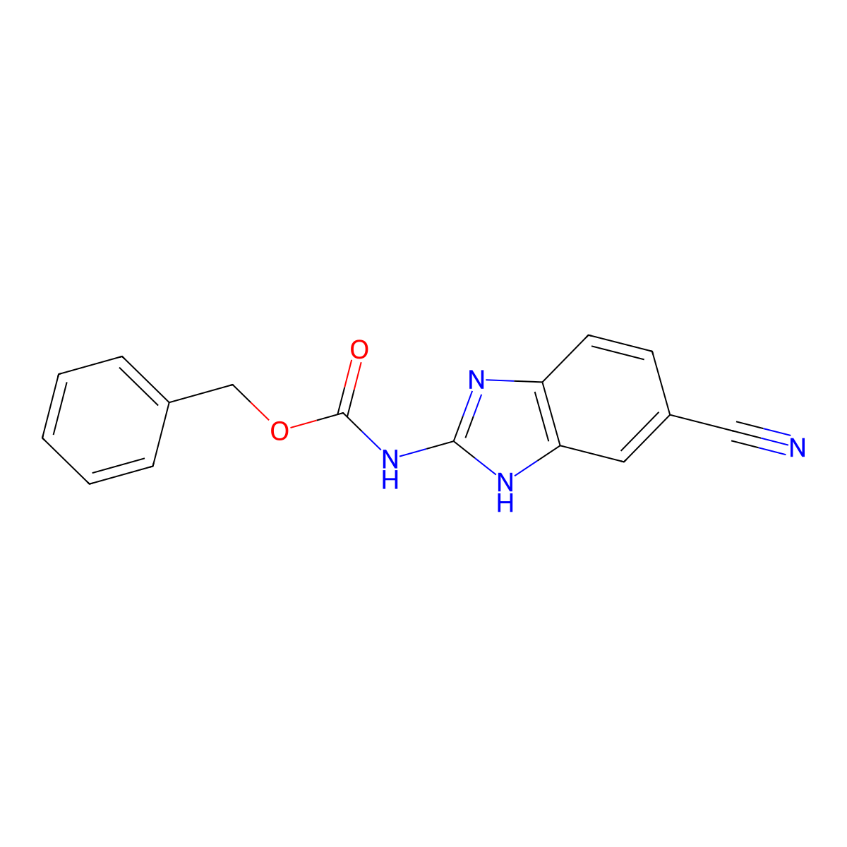 benzyl N-(5-cyano-1H-1,3-benzodiazol-2-yl)carbamate molecular structure, CAS 1817711-91-3