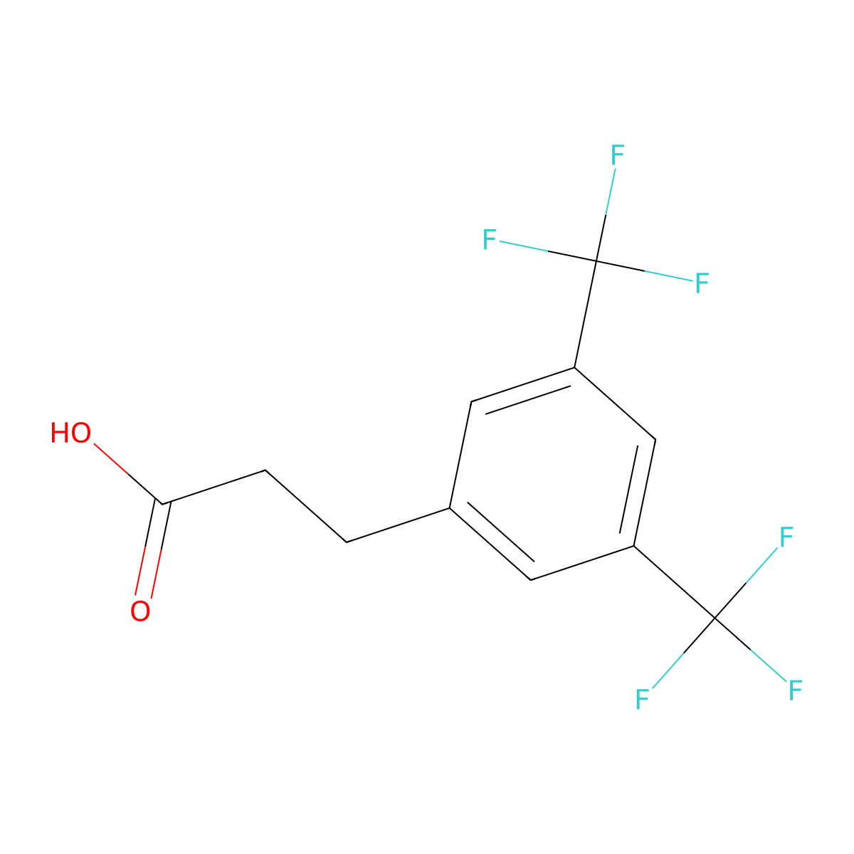 3,5-Bis(trifluoromethyl)hydrocinnamic acid molecular structure, CAS 181772-16-7